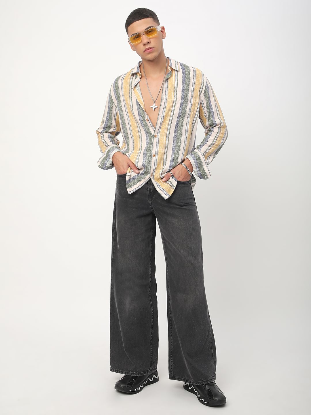 Multicolour Giclée Striped Shirt