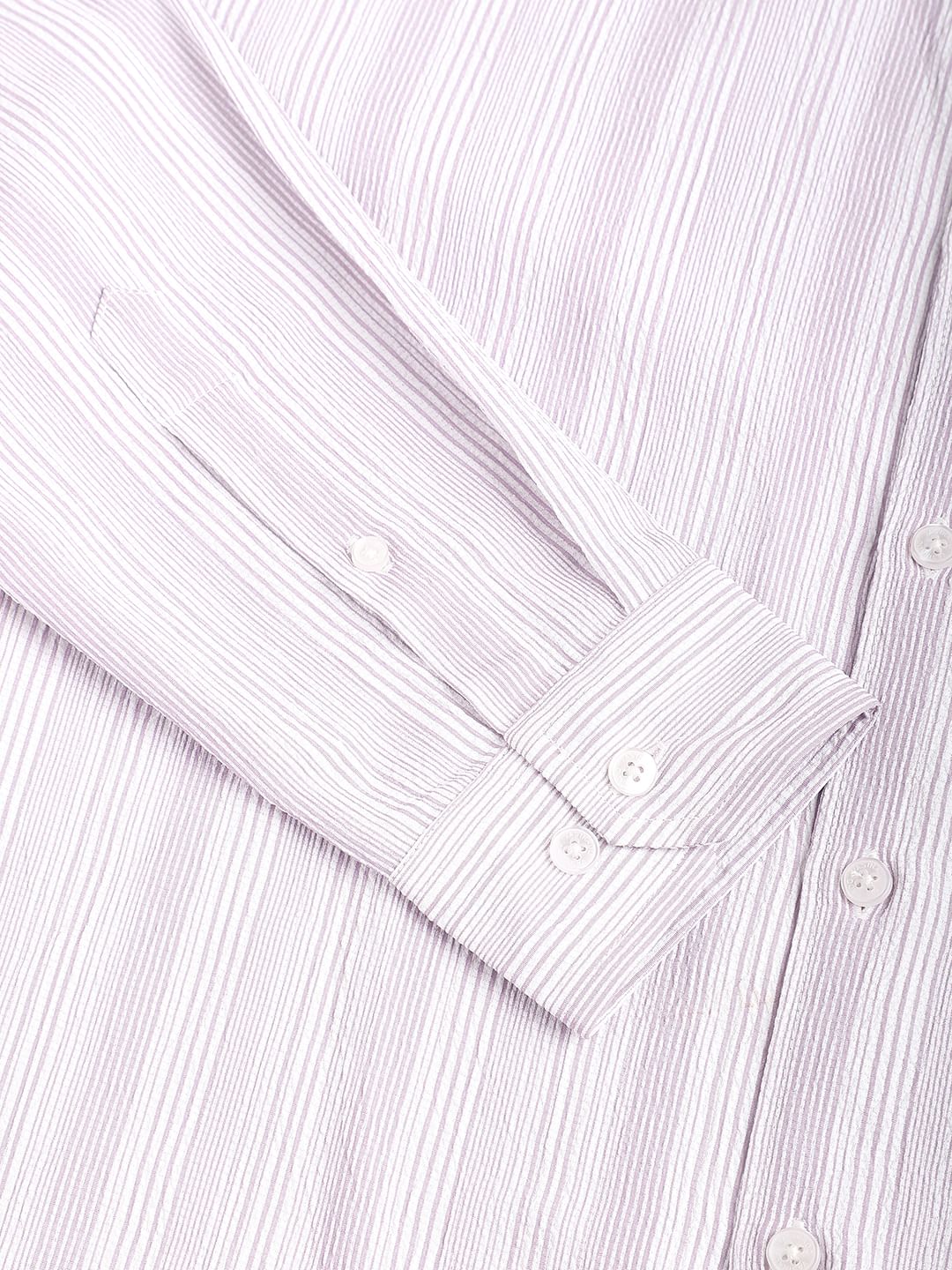 Lilac & White Striped Creased Shirt