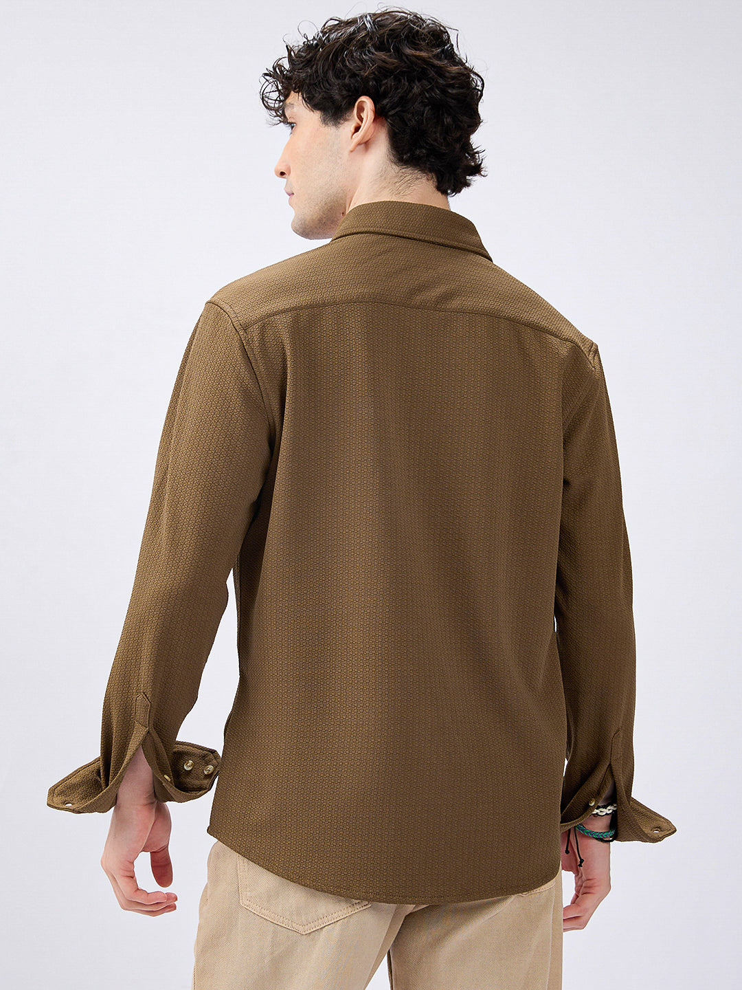 Meticulous Olive Textured Shirt