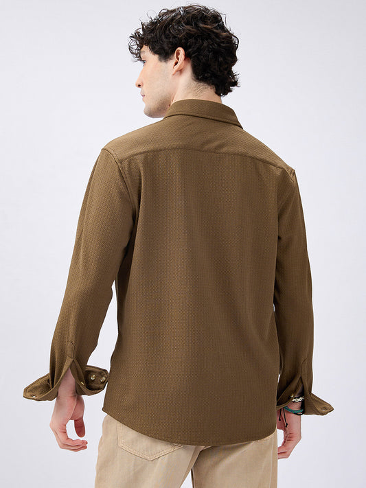 Meticulous Olive Textured Shirt