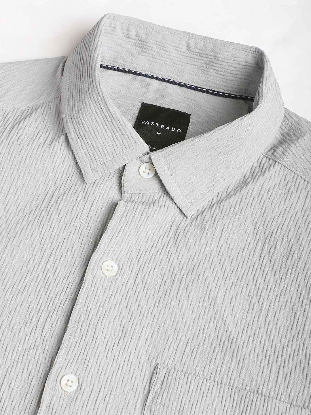 Detailed Cloud Grey Jacquard Shirt