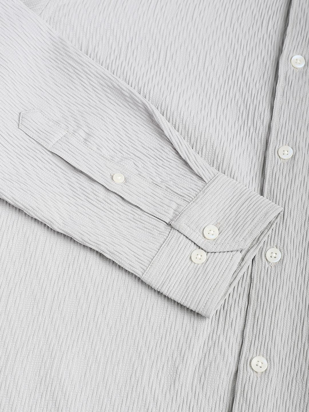 Detailed Cloud Grey Jacquard Shirt
