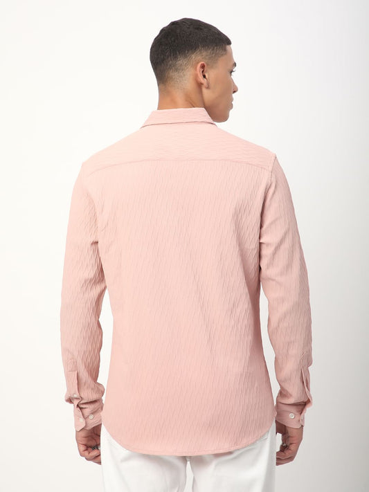 Peach Jacquard Shirt