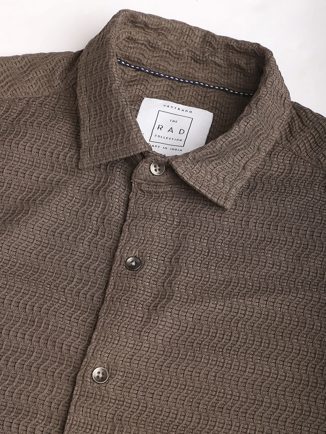 Pale Olive Wavy Textured Shirt