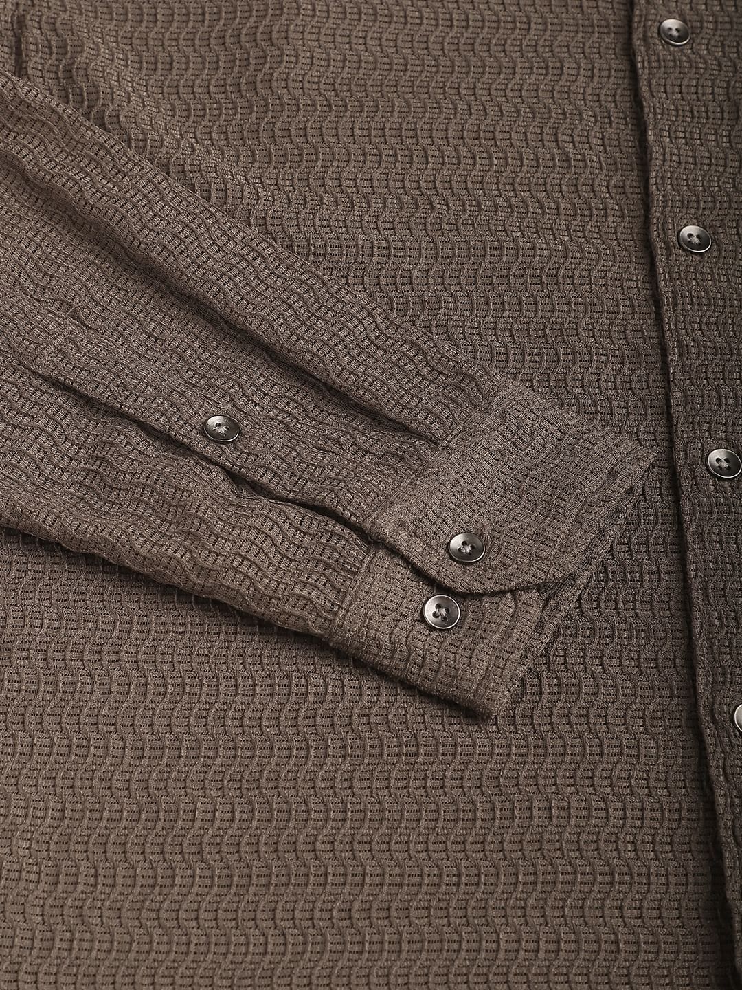 Pale Olive Wavy Textured Shirt