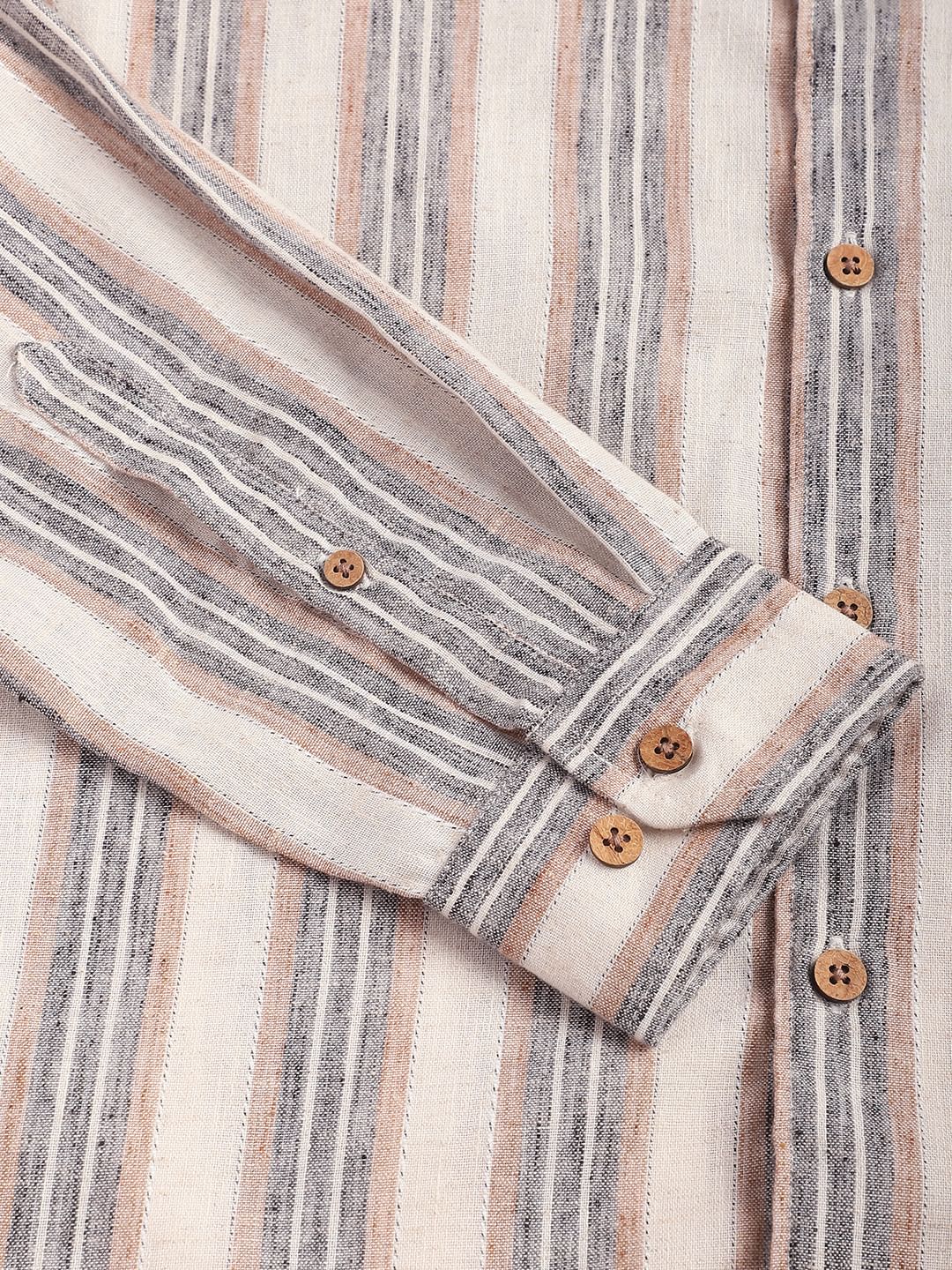 Multicolour Ticking Stripe Linen Shirt