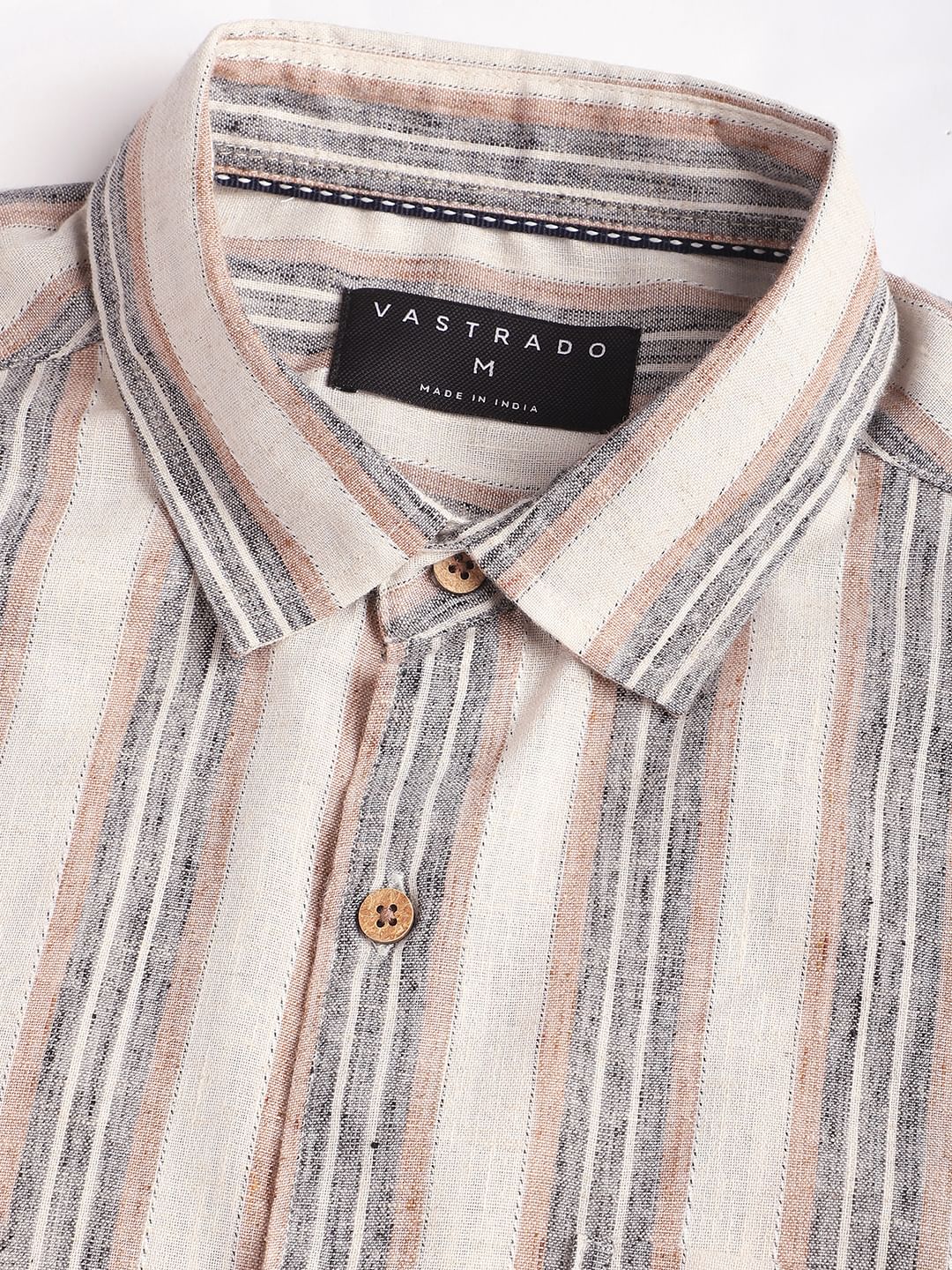 Multicolour Ticking Stripe Linen Shirt