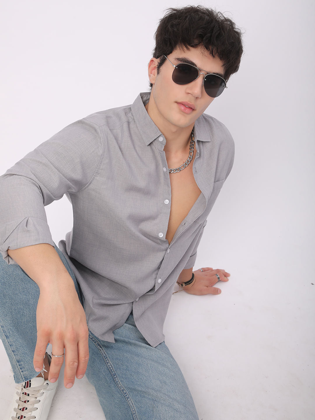 Pewter Grey Linen Shirt