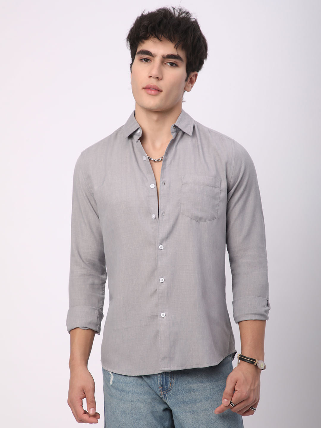 Pewter Grey Linen Shirt