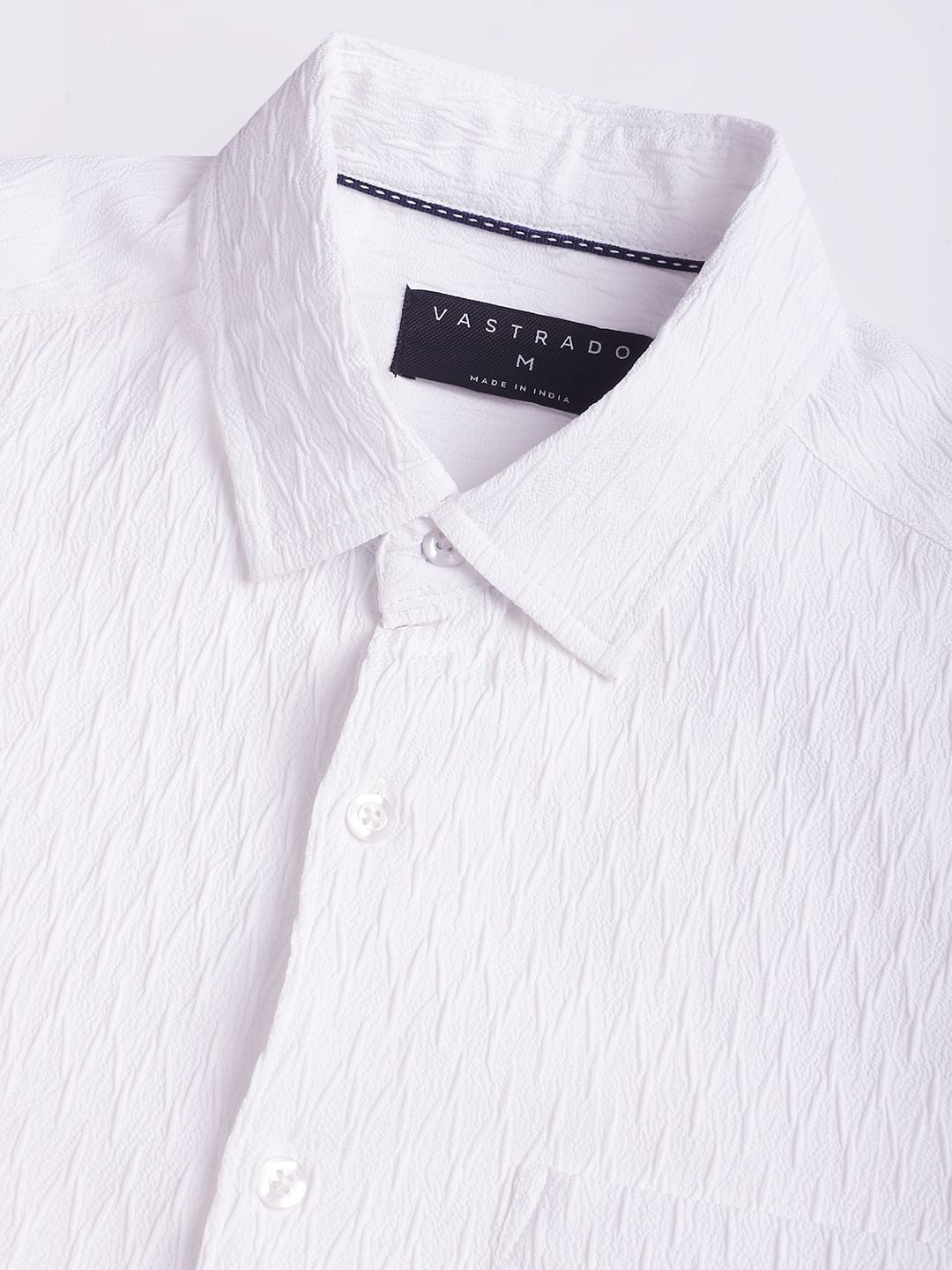 Frost White Crinkled Textured Shirt