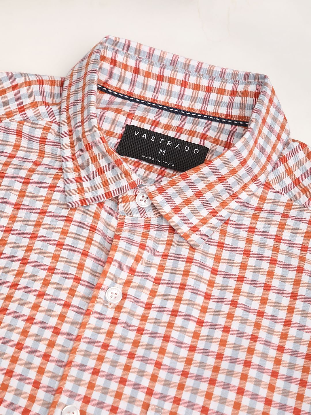 Classic Orange Mini Checkered Shirt
