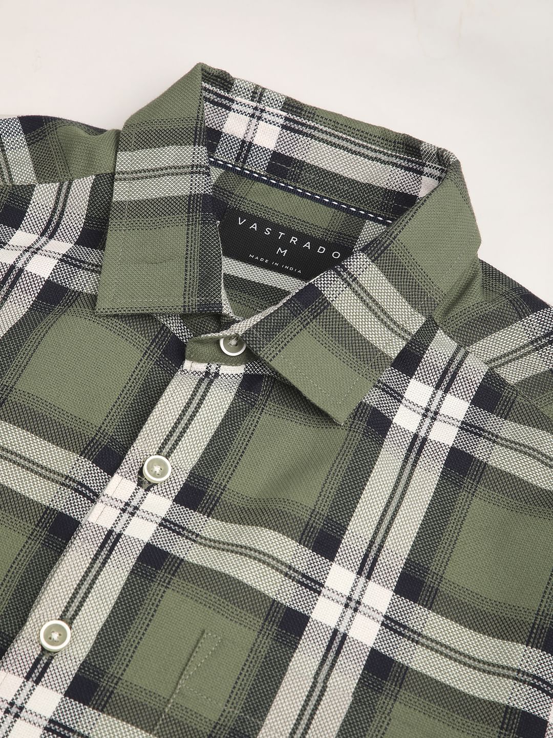Premium Cotton Timeless Broad Square Olive Checks Shirt