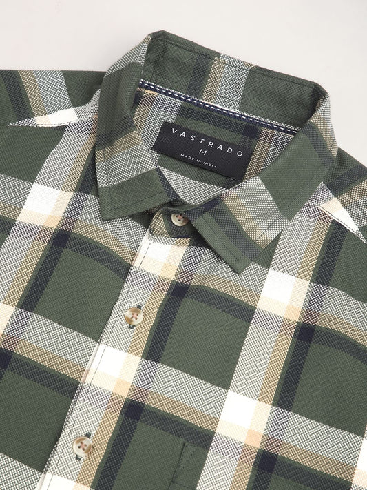 Premium Cotton Opulent Tartanique Green Checkered Shirt