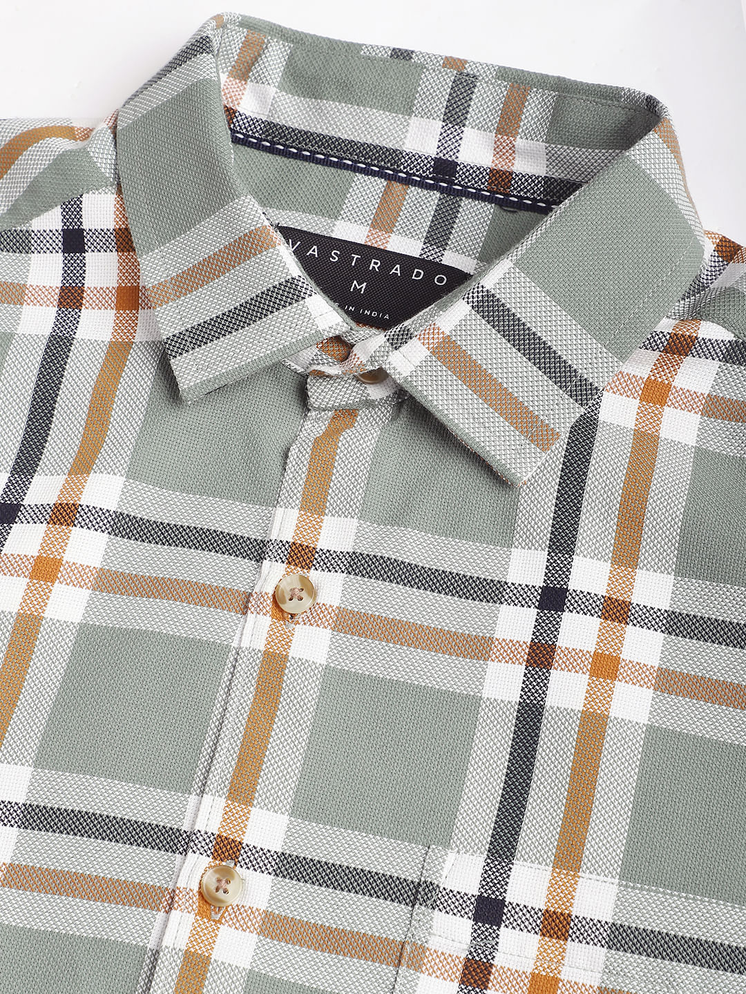 Emerald Green Broad Square Checks Shirt