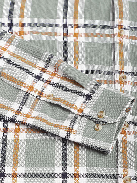 Emerald Green Broad Square Checks Shirt