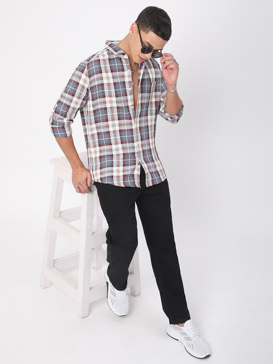 Opulent Tartanique Grey Checkered Shirt