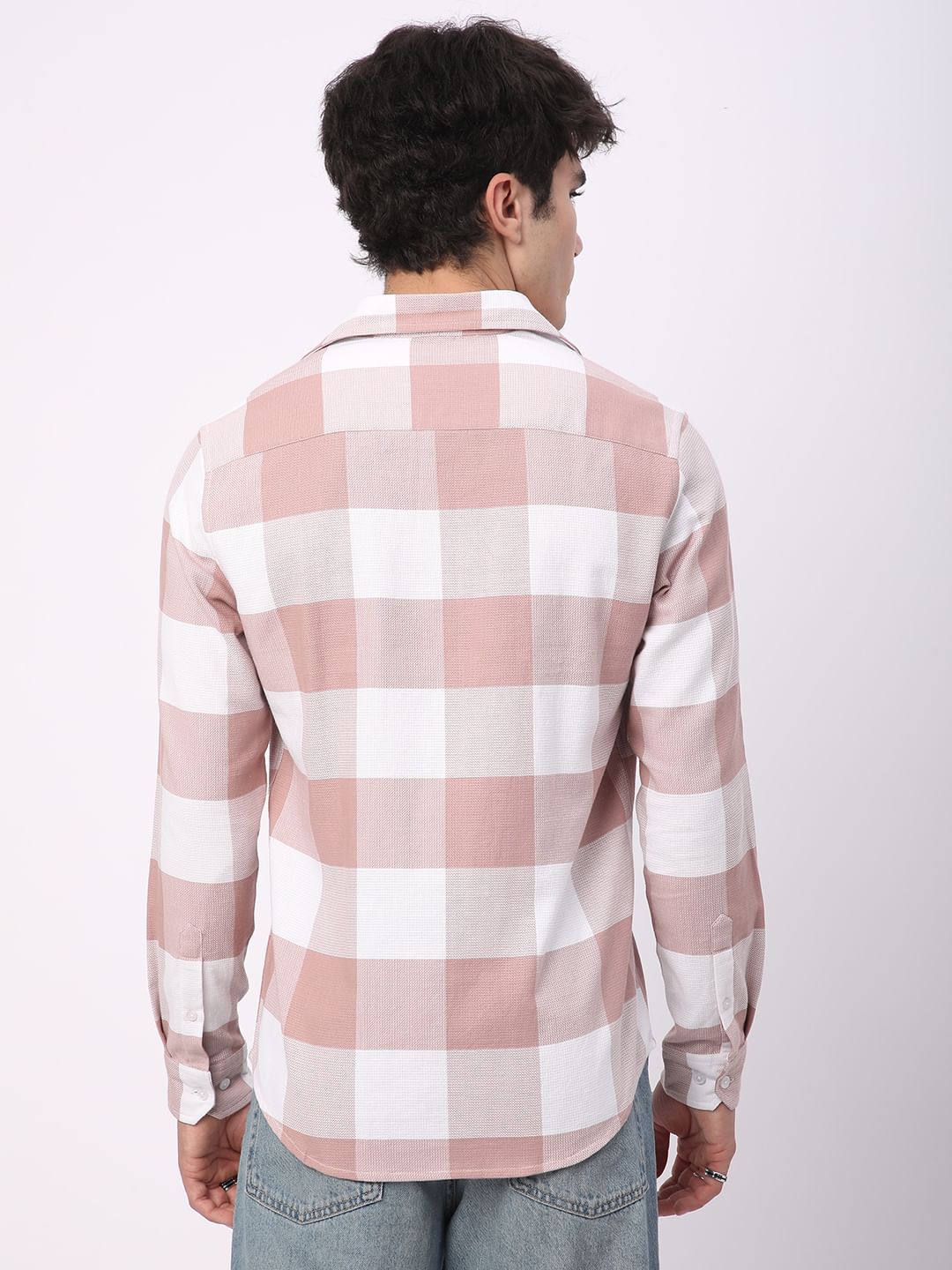 Premium Cotton Rose Pink & White Tartan Checkered Shirt