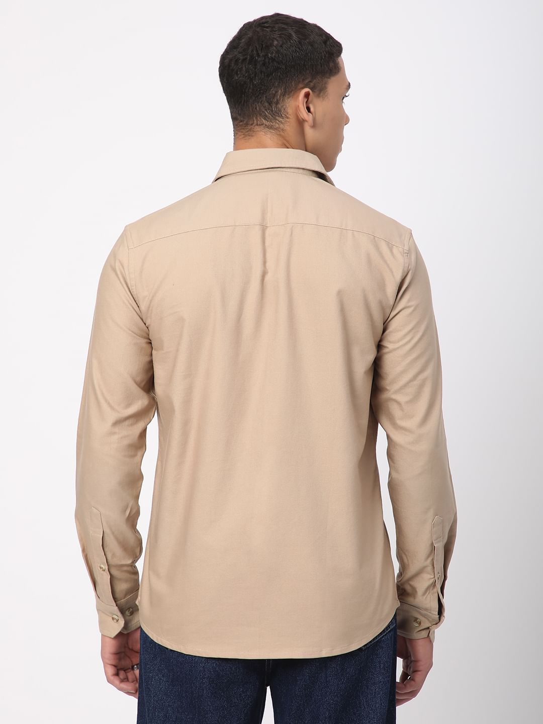 Voguish Solid Khaki Overshirt
