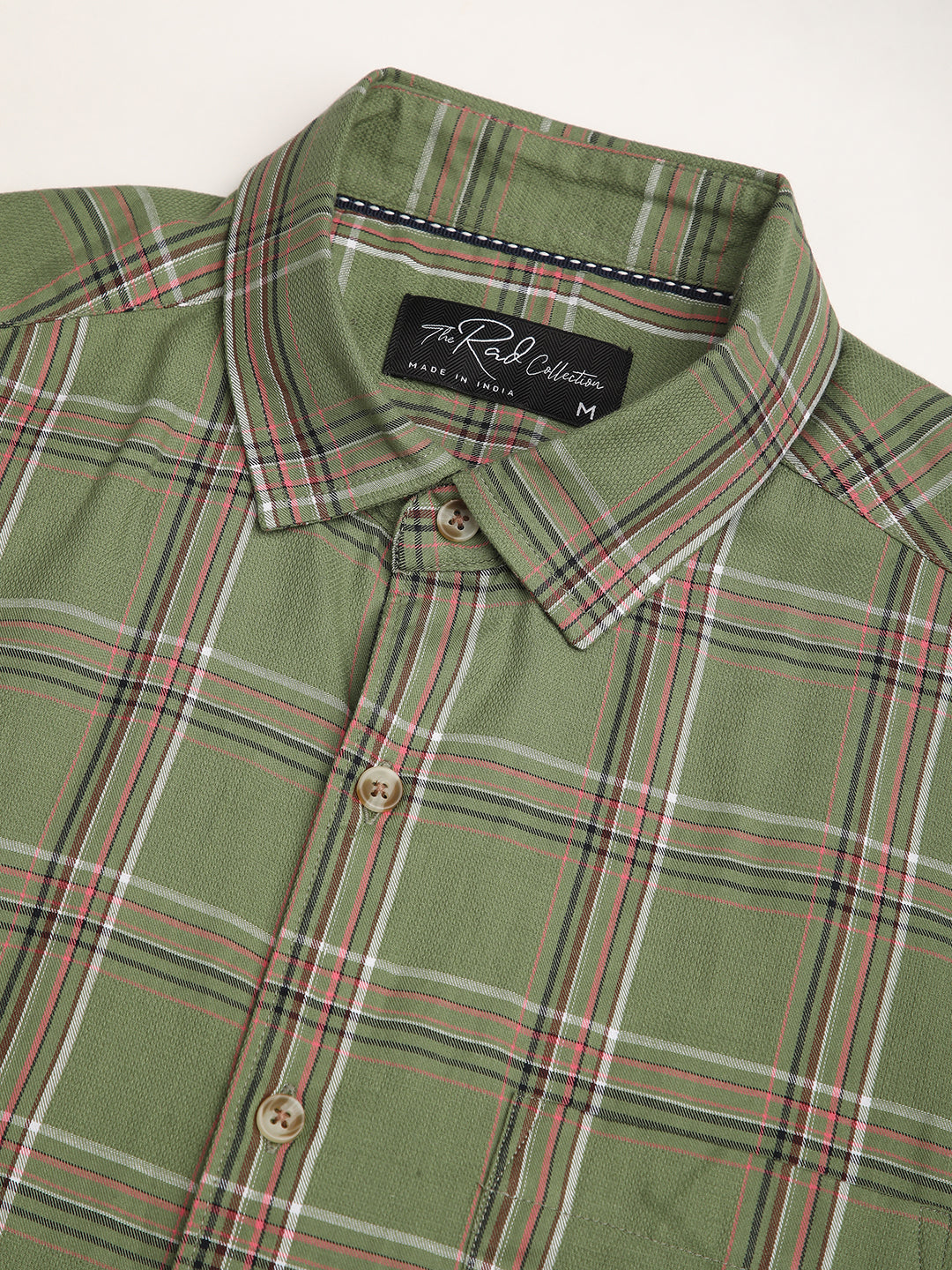 Premium Cotton Basil Green Tartan Checked Shirt