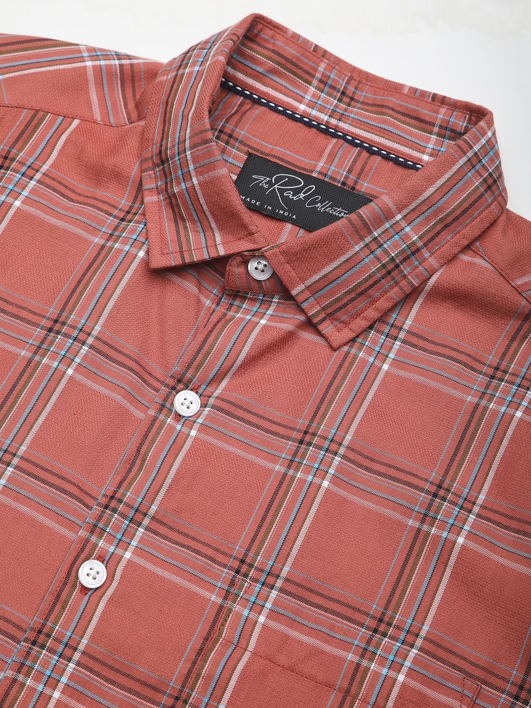 Premium Cotton Desert Coral Plaid Checked Shirt
