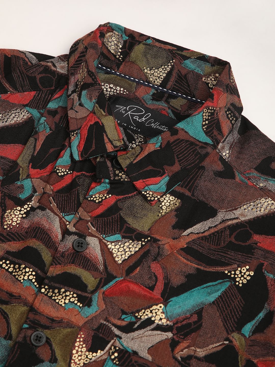 Abstract Multicolour Foil Printed Shirt