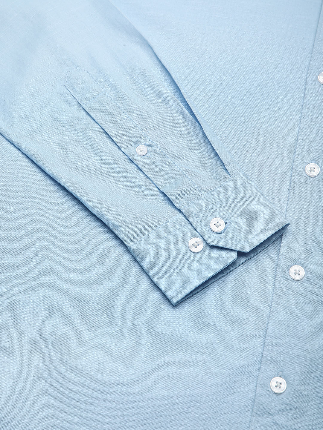Classic Minimalist Blue Textured Shirt