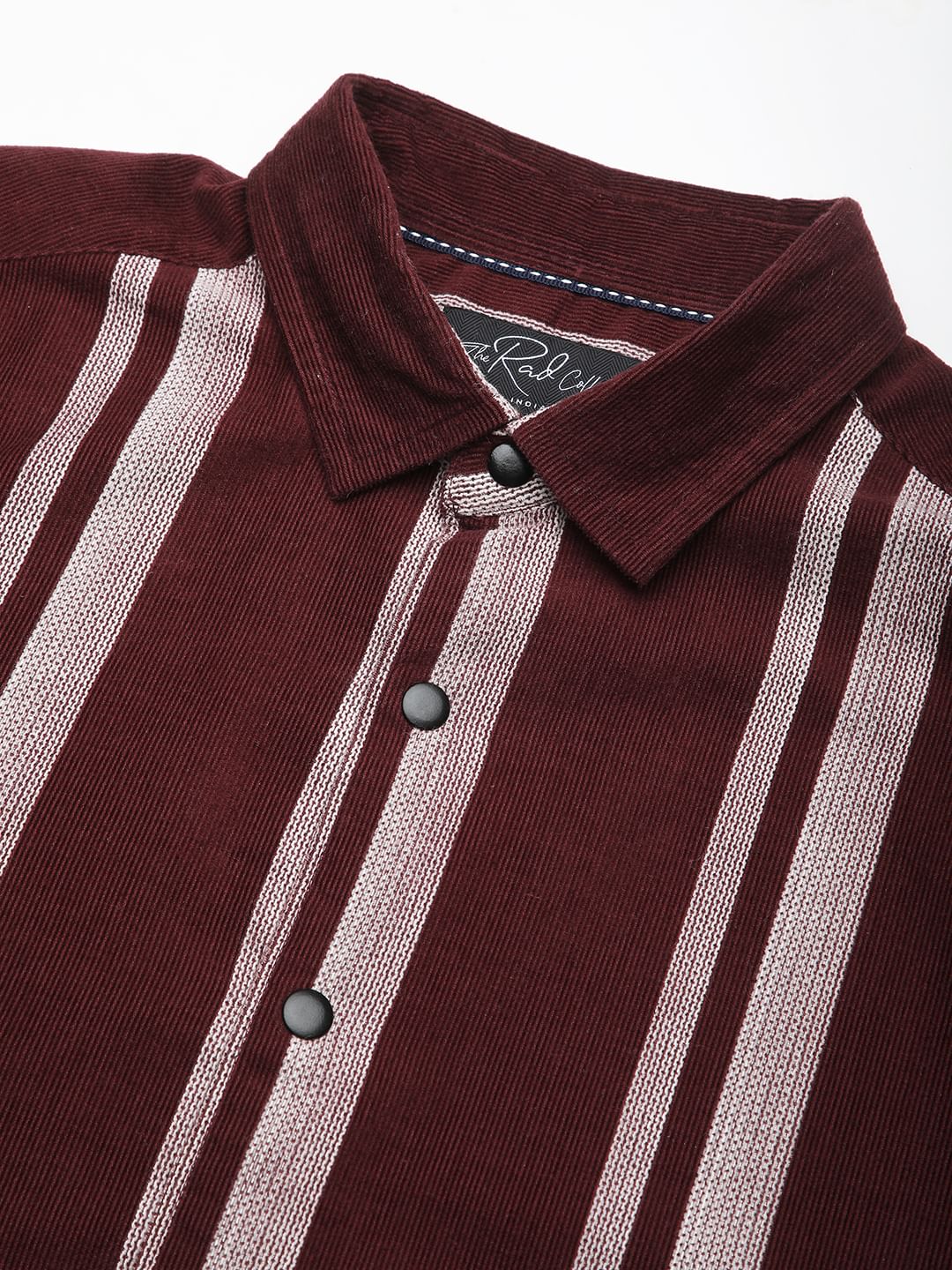 Haute Maroon Striped Corduroy Shirt