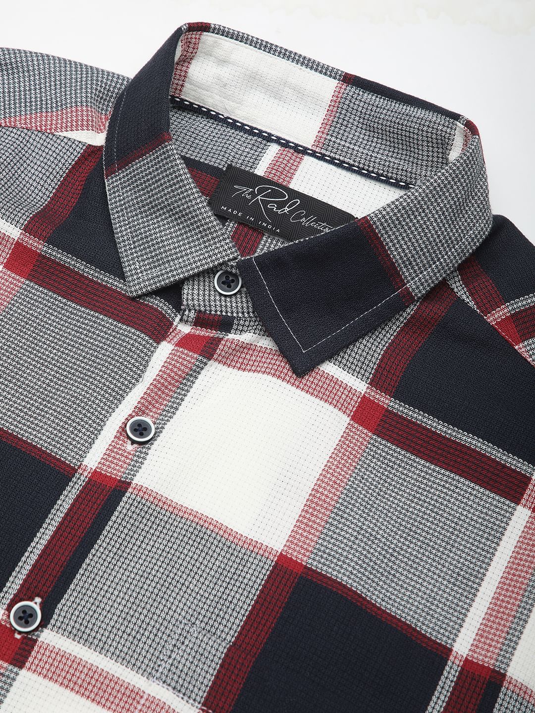 Premium Cotton Navy & White Broad Checks Shirt