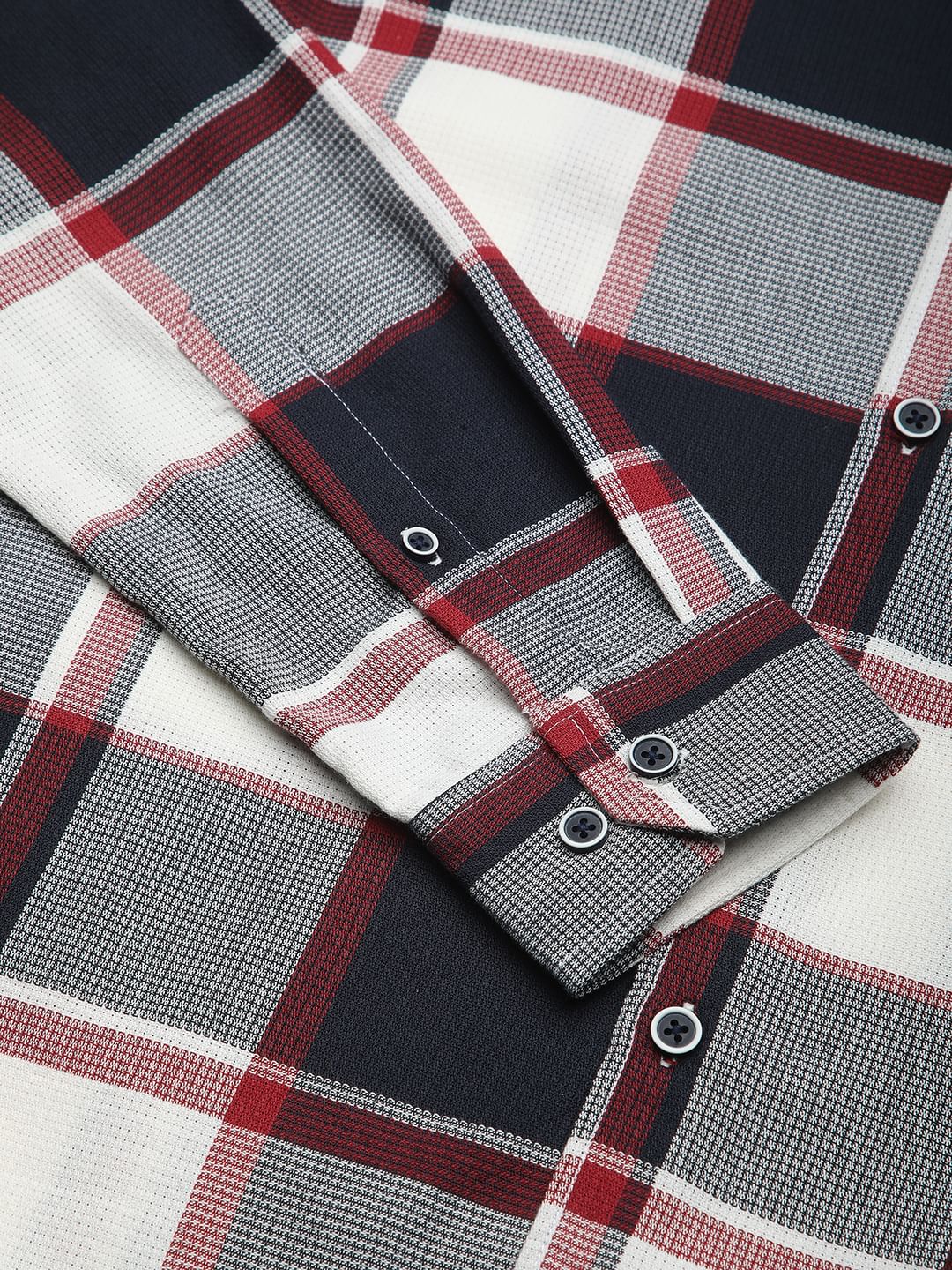 Premium Cotton Navy & White Broad Checks Shirt