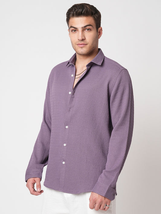 Exquisite Violet Jacquard Shirt