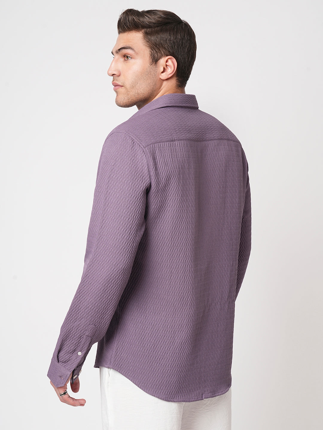 Exquisite Violet Jacquard Shirt