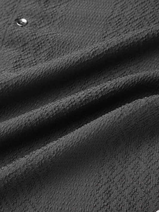 Intricate Diamond Textured Olive Shirt