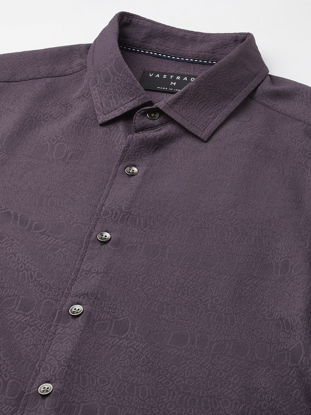 Snazzy Plum Textured Shirt