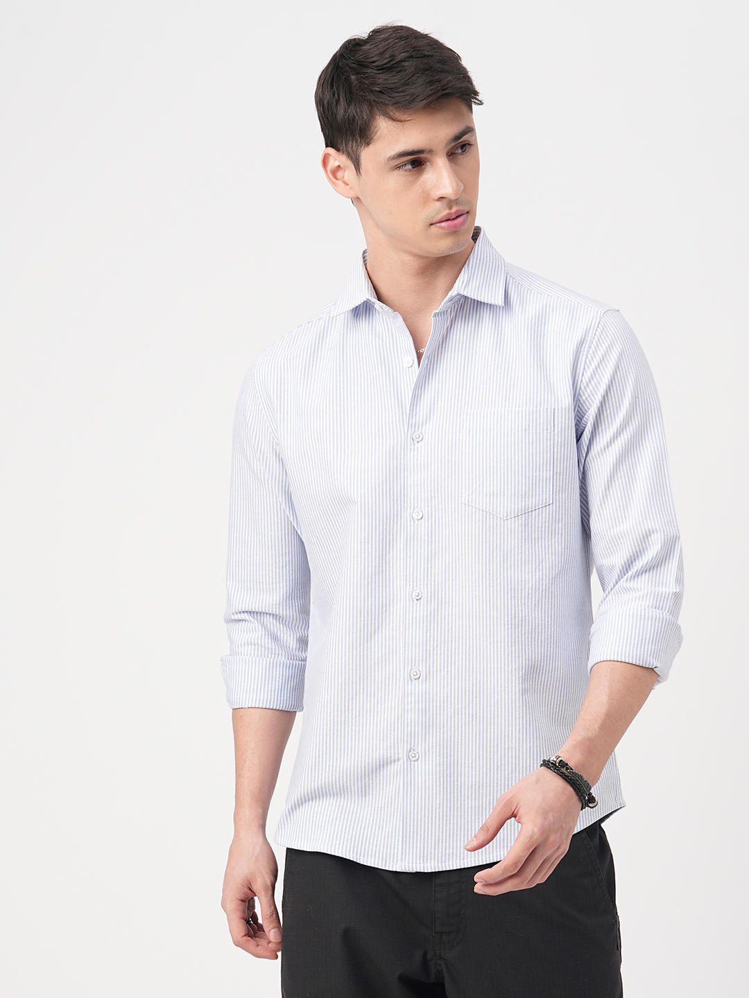 Blue & White Candy Striped Shirt