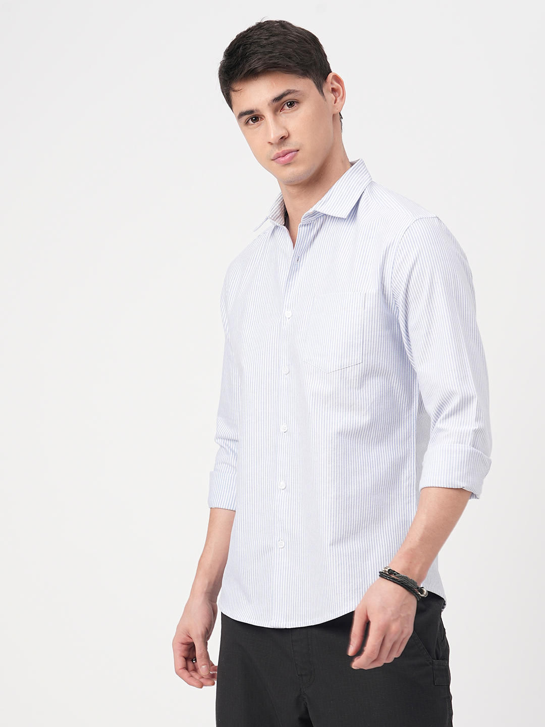 Blue & White Candy Striped Shirt
