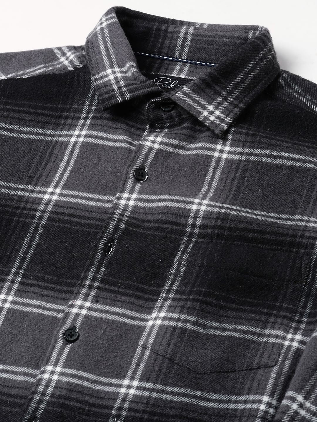 Super Soft Black & Grey Tartan Checked Flannel Shirt