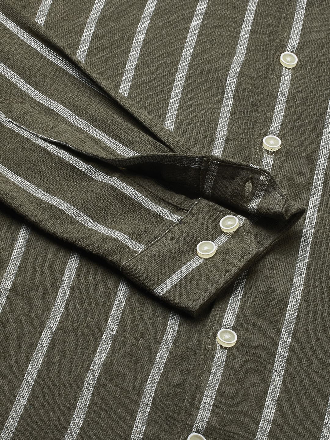Seaweed Green Chalk Striped Shirt