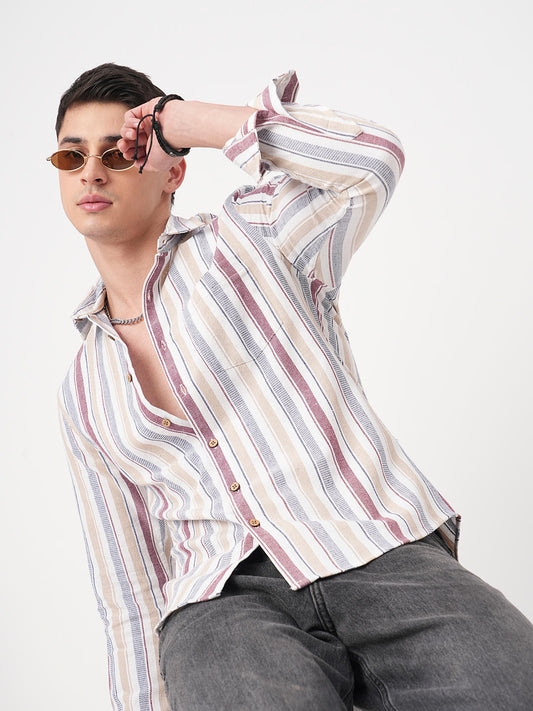 Multicolour Broad Striped Shirt