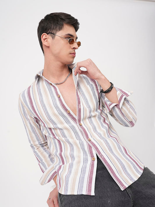 Multicolour Broad Striped Shirt