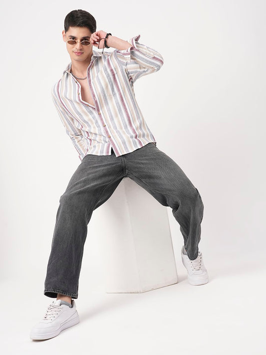 Multicolour Broad Striped Shirt