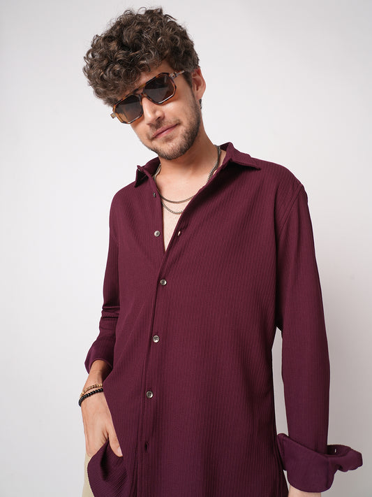 Royal Maroon Textured Shirt
