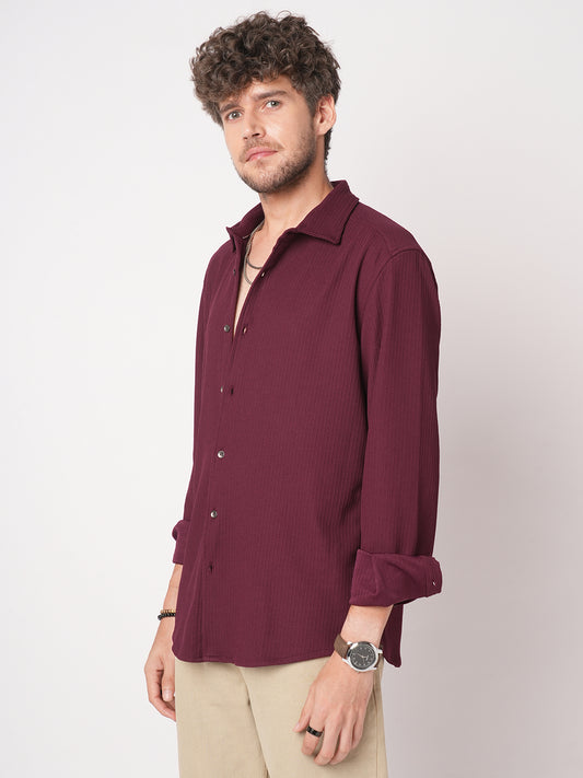 Royal Maroon Textured Shirt