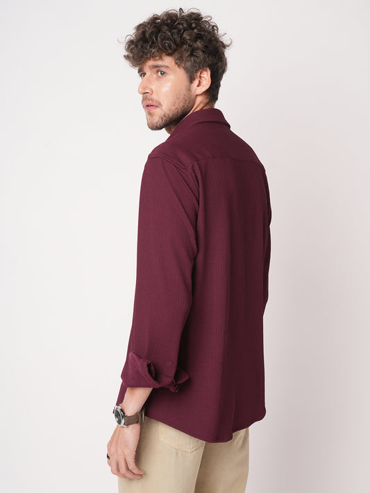 Royal Maroon Textured Shirt