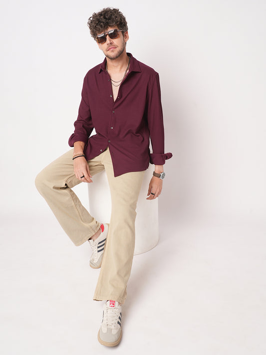Royal Maroon Textured Shirt