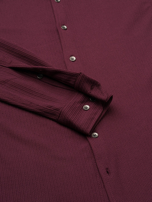 Royal Maroon Textured Shirt
