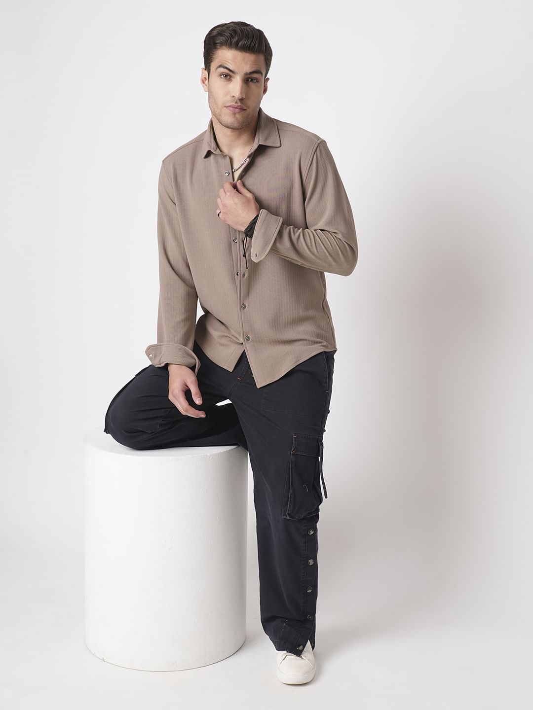 Mocha Textured Shirt