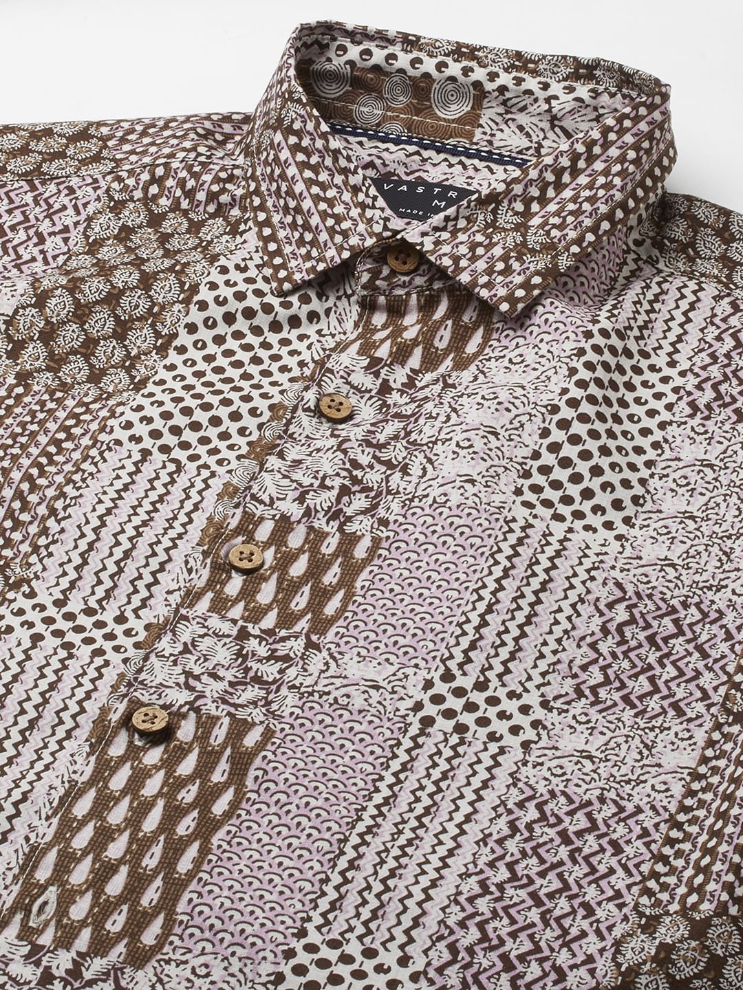 Brown Kalamkari Printed Shirt