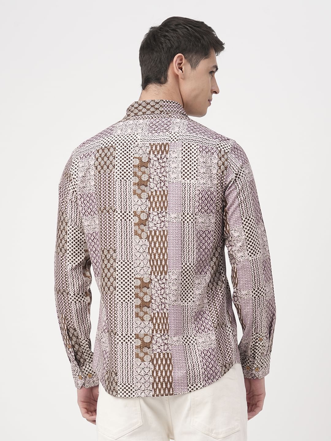Brown Kalamkari Printed Shirt