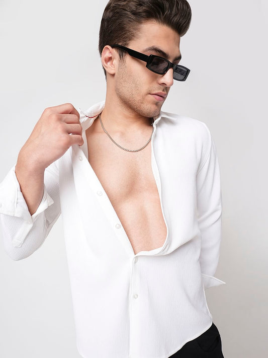 Debonair White Crepe Shirt