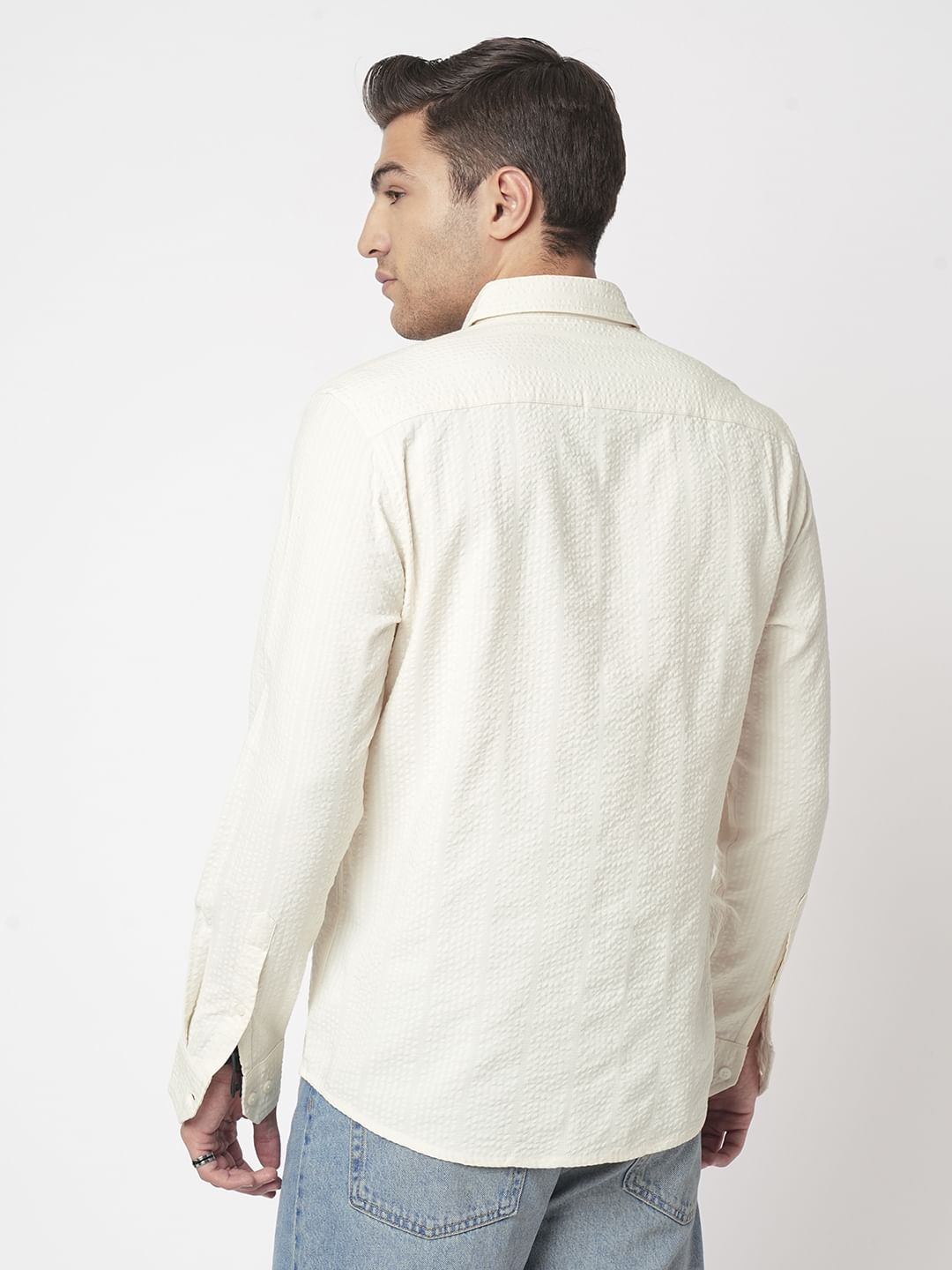 Ivory Seersucker Shirt